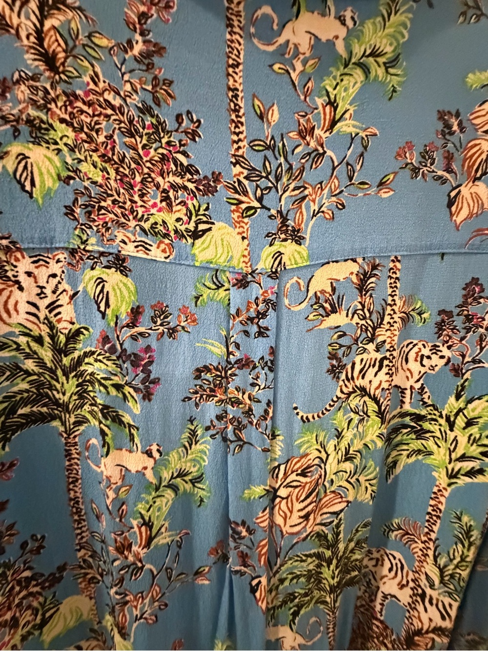Lilly Pulitzer Blue Tropical Print Long-Sleeve  Dress - Picture 7 of 11